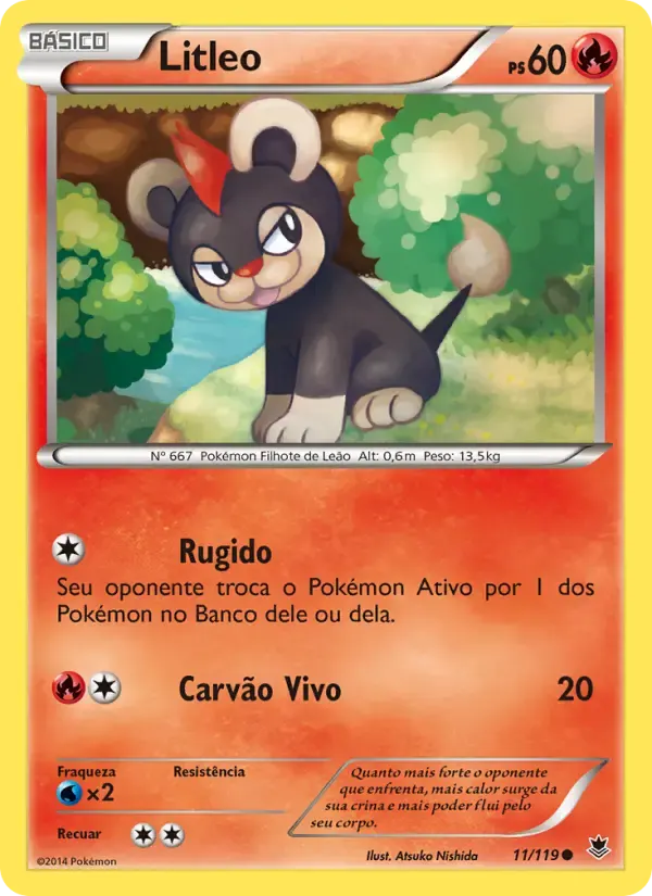 Litleo — Força Fantasma 11 Portuguese Pokémon card