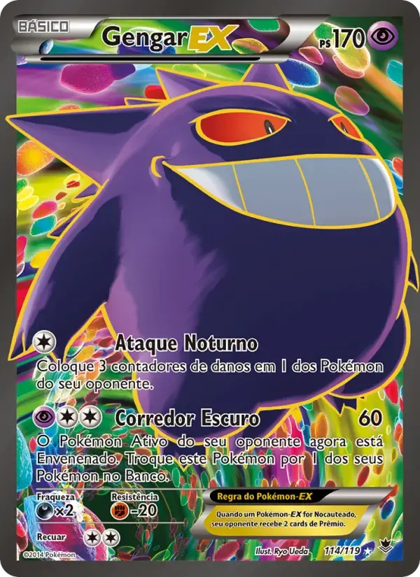 Gengar EX — Força Fantasma 114 Portuguese Pokémon card