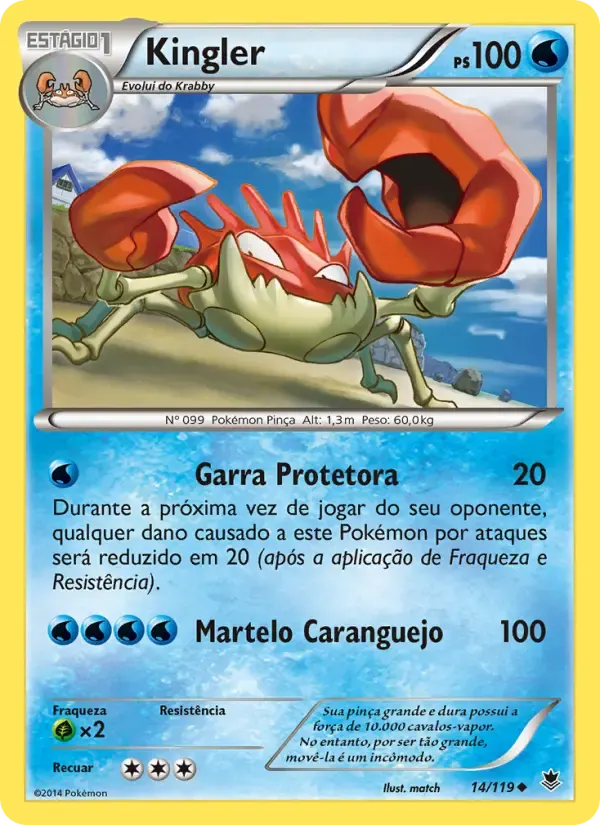 Kingler — Força Fantasma 14 Portuguese Pokémon card