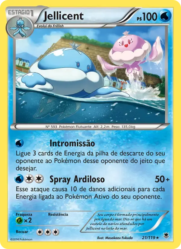 Jellicent — Força Fantasma 21 Portuguese Pokémon card