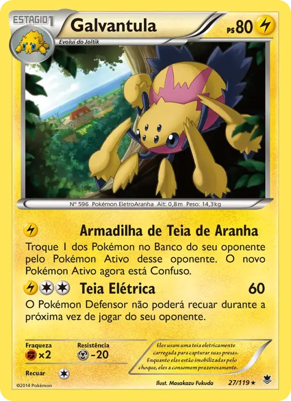 Galvantula — Força Fantasma 27 Portuguese Pokémon card