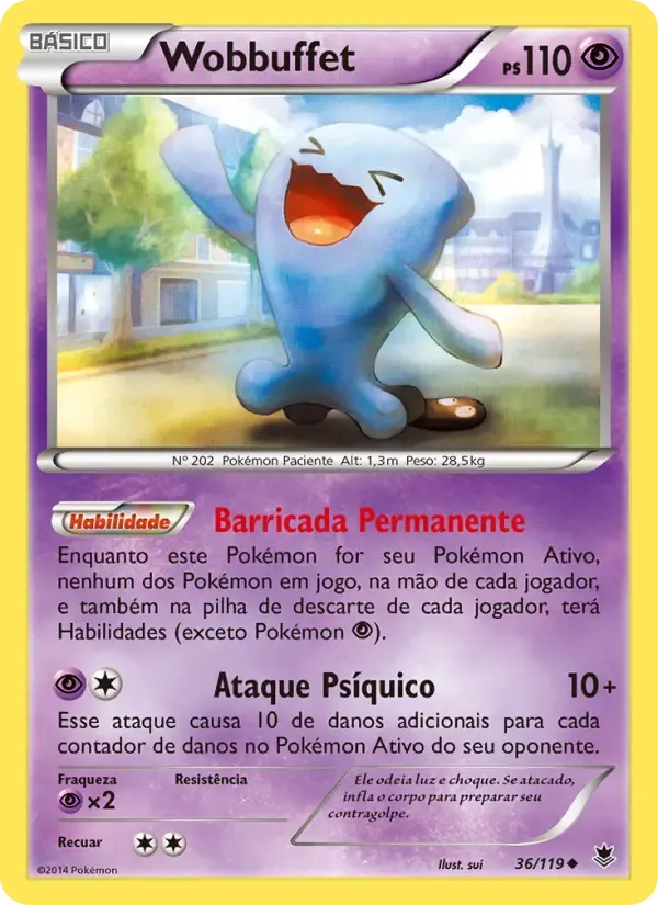 Wobbuffet — Força Fantasma 36 Portuguese Pokémon card