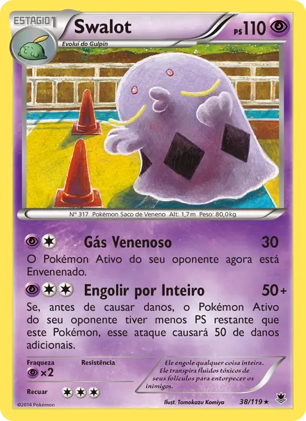 Swalot — Força Fantasma 38 Portuguese Pokémon card