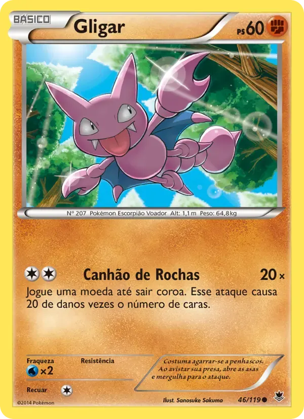Gligar — Força Fantasma 46 Portuguese Pokémon card