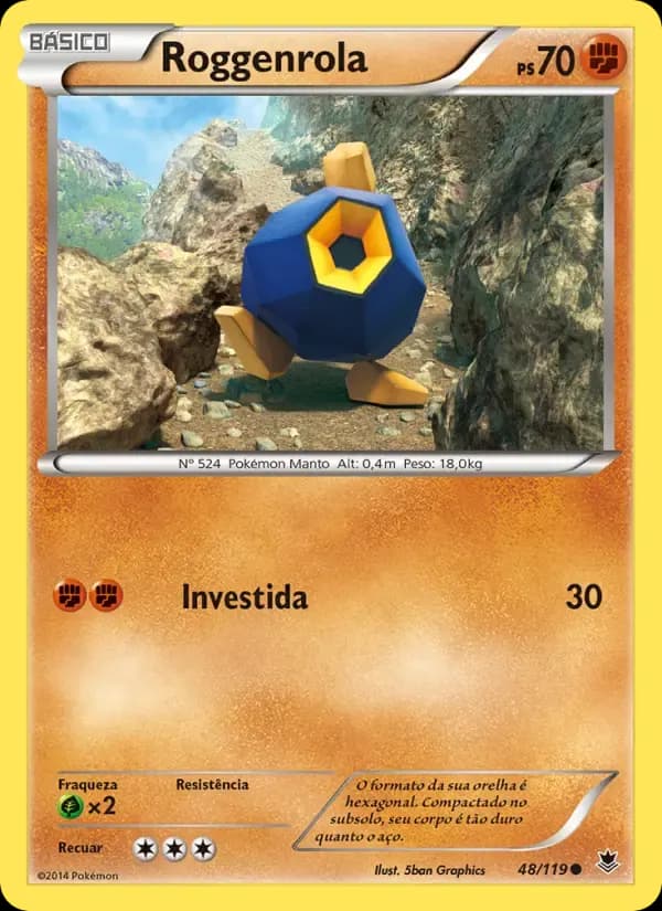 Roggenrola — Força Fantasma 48 Portuguese Pokémon card
