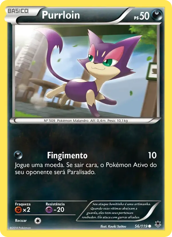 Purrloin — Força Fantasma 56 Portuguese Pokémon card