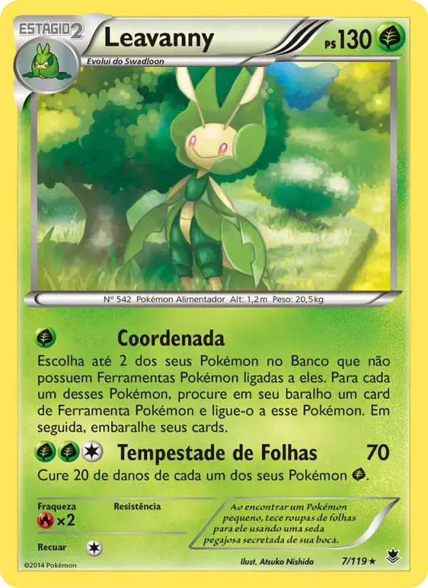 Leavanny — Força Fantasma 7 Portuguese Pokémon card