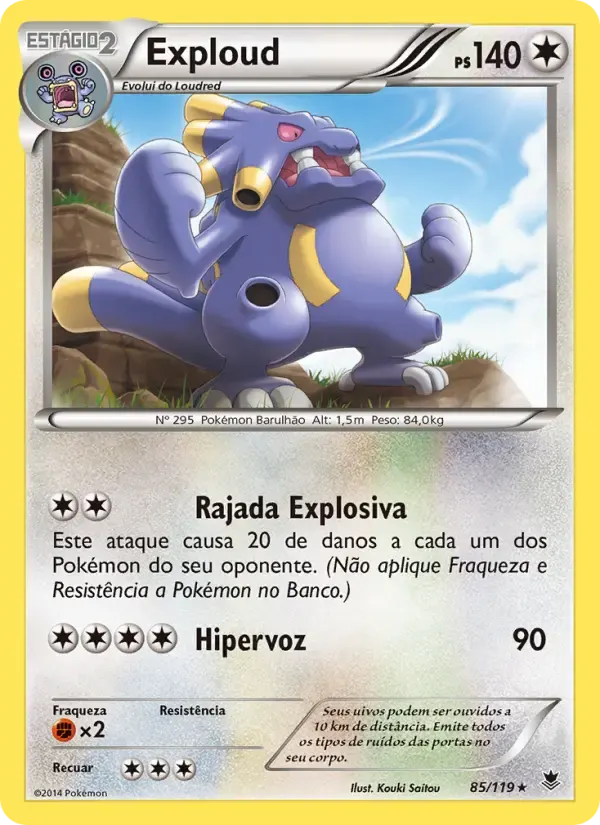 Exploud — Força Fantasma 85 Portuguese Pokémon card