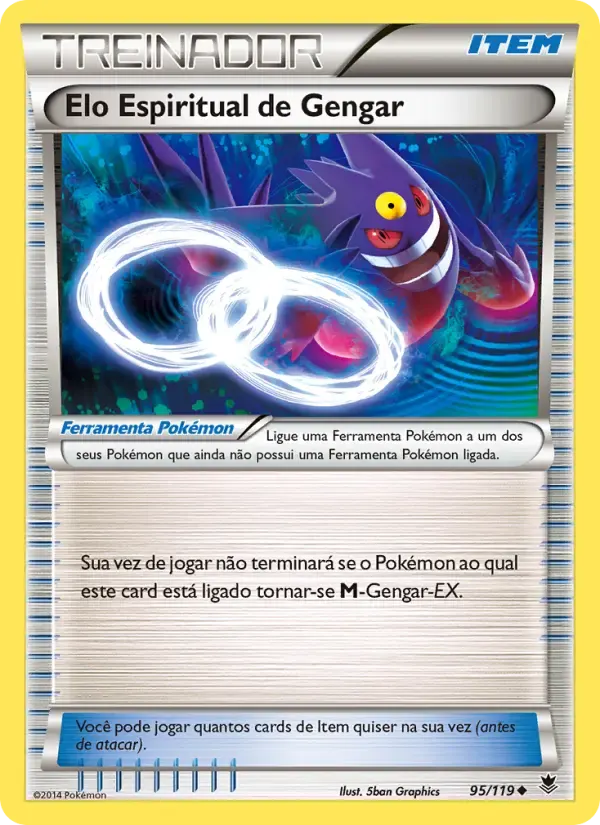 Elo Espiritual de Gengar — Força Fantasma 95 Portuguese Pokémon card