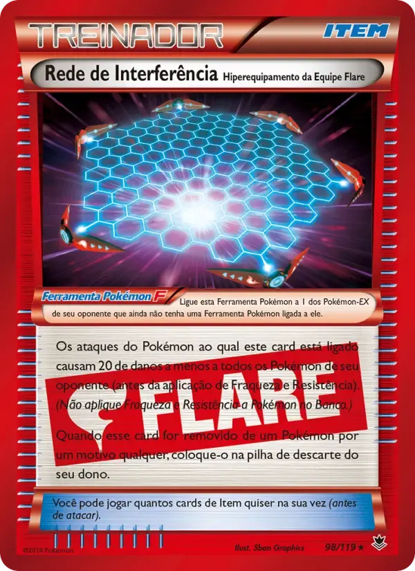 Rede de Interferência – Hiperequipamento da Equipe Flare — Força Fantasma 98 Portuguese Pokémon card