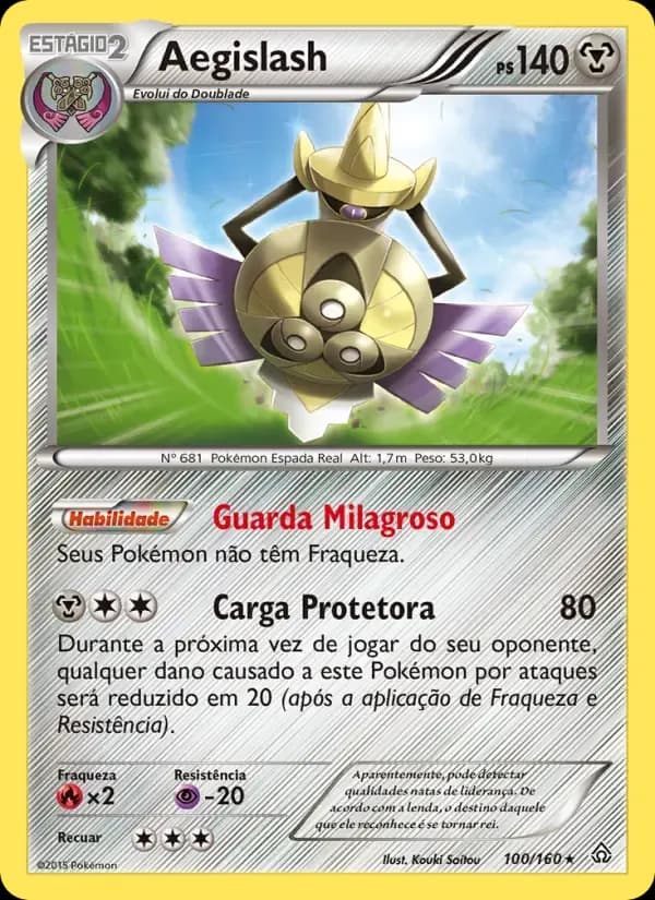 Aegislash — Conflito Primitivo 100 Portuguese Pokémon card