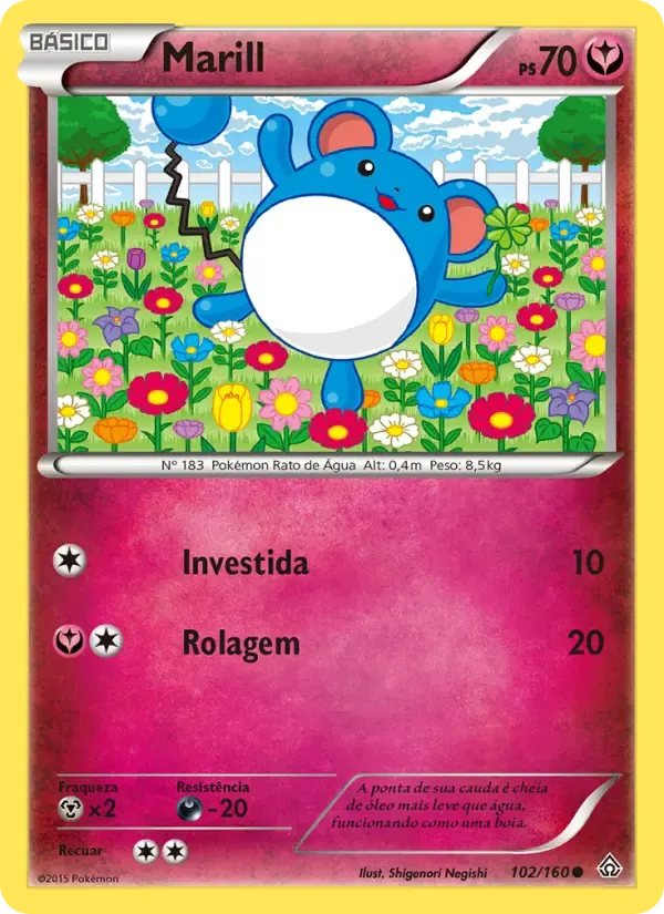 Marill — Conflito Primitivo 102 Portuguese Pokémon card