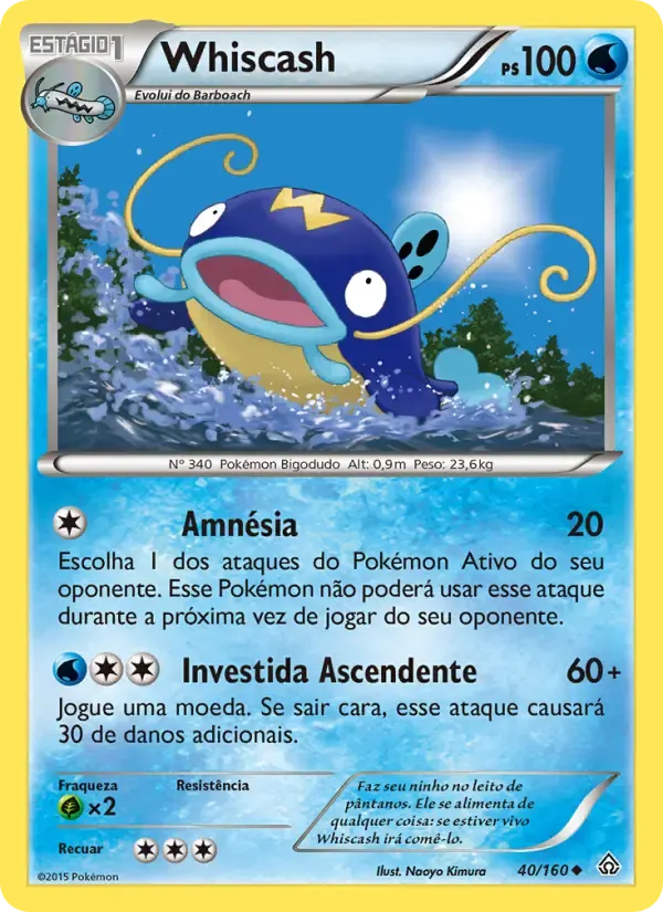 Whiscash — Conflito Primitivo 40 Portuguese Pokémon card
