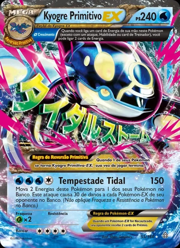 Kyogre PrimitivoEX — Conflito Primitivo 55 Portuguese Pokémon card