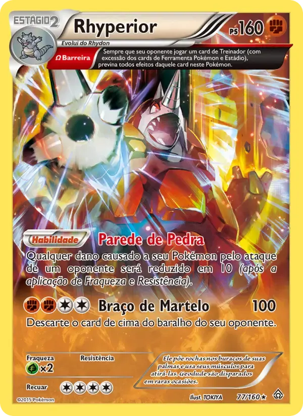 Rhyperior — Conflito Primitivo 77 Portuguese Pokémon card