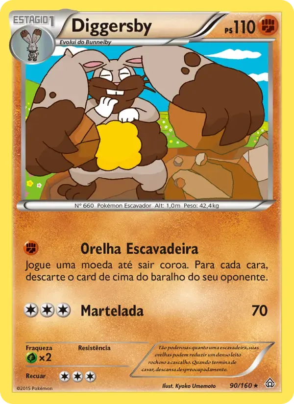 Diggersby — Conflito Primitivo 90 Portuguese Pokémon card