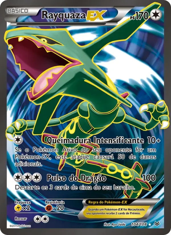 Rayquaza EX — Céus Estrondosos 104 Portuguese Pokémon card