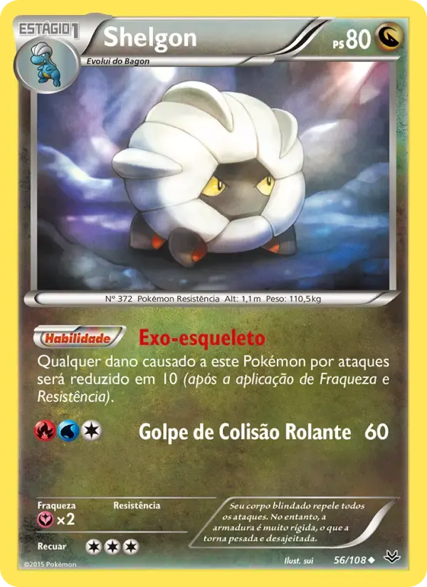 Shelgon — Céus Estrondosos 56 Portuguese Pokémon card