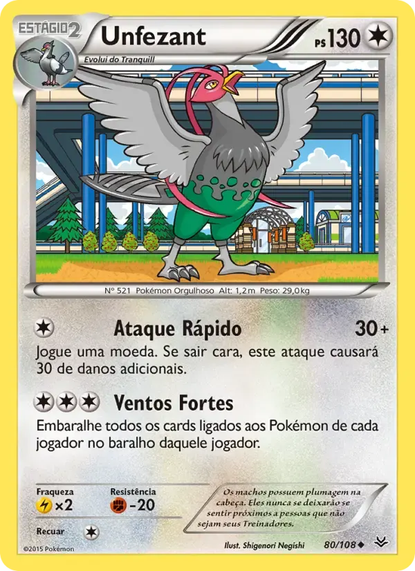 Unfezant — Céus Estrondosos 80 Portuguese Pokémon card