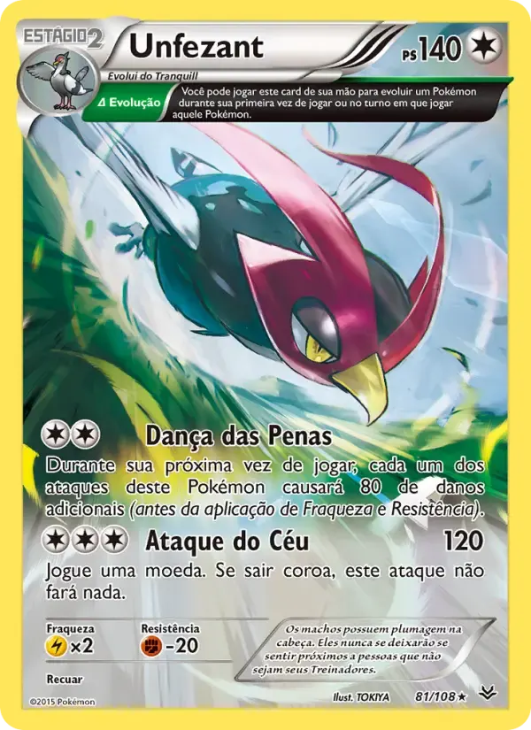 Unfezant — Céus Estrondosos 81 Portuguese Pokémon card