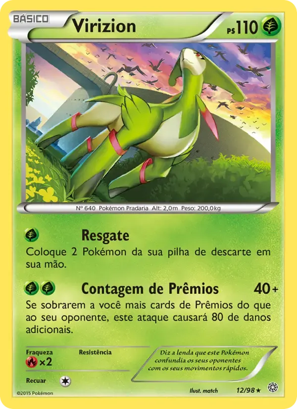 Virizion — Origens Ancestrais 12 Portuguese Pokémon card