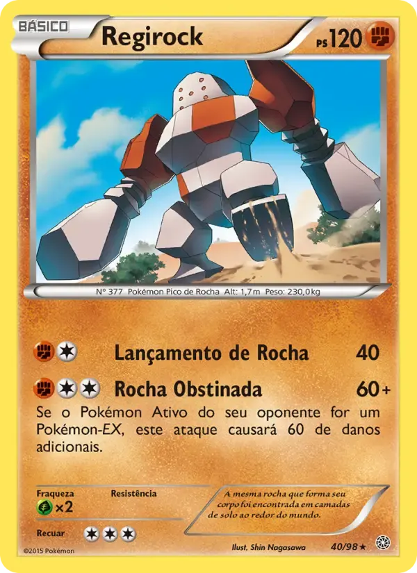 Regirock — Origens Ancestrais 40 Portuguese Pokémon card