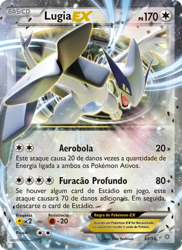 Lugia EX — Origens Ancestrais 68 Portuguese Pokémon card