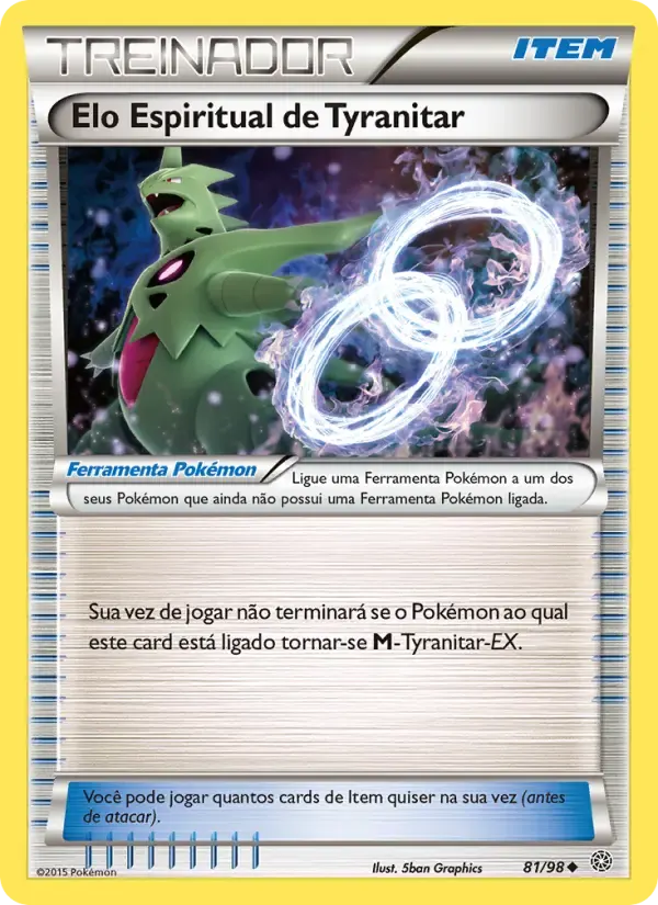Elo Espiritual de Tyranitar — Origens Ancestrais 81 Portuguese Pokémon card