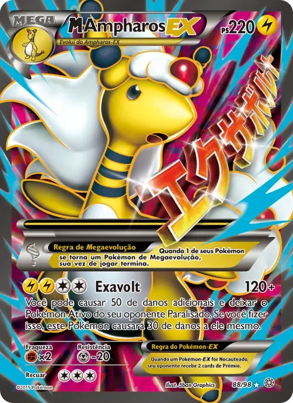 M-Ampharos EX — Origens Ancestrais 88 Portuguese Pokémon card
