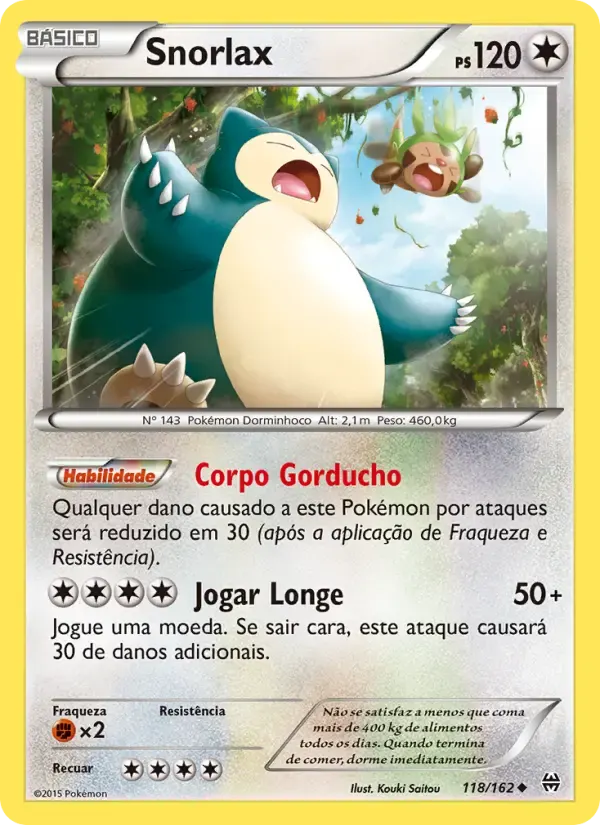 Snorlax — Turbo Revolução 118 Portuguese Pokémon card