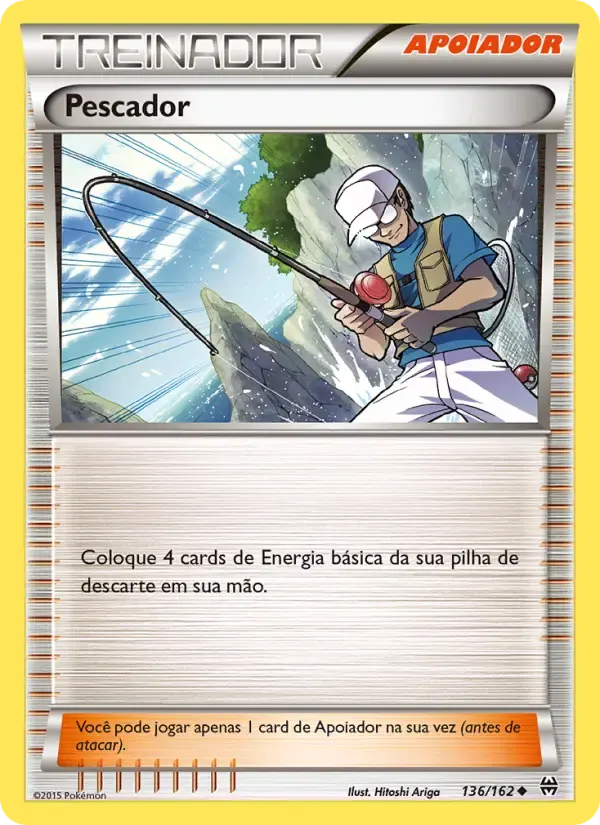 Pescador — Turbo Revolução 136 Portuguese Pokémon card