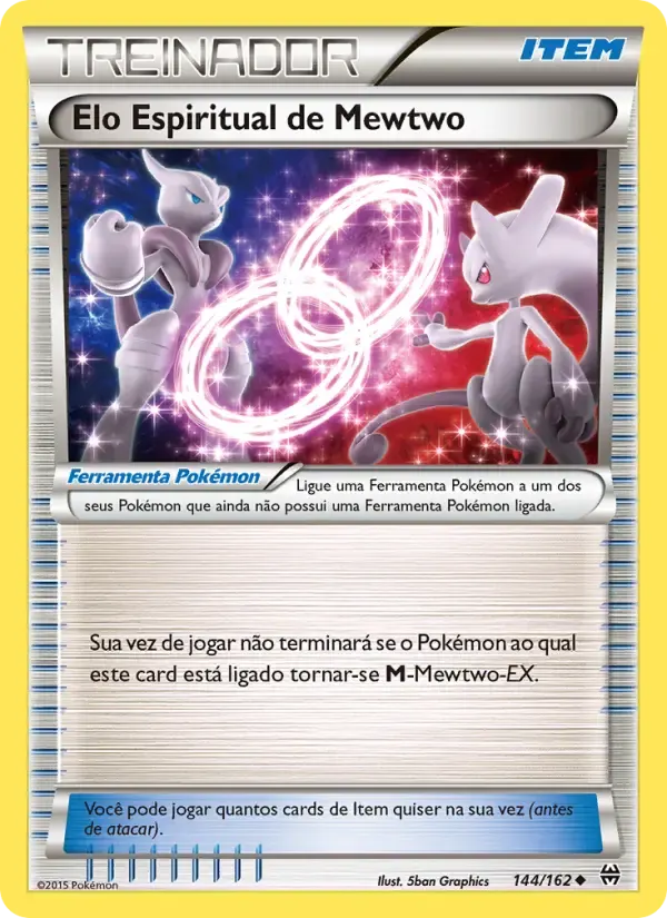 Elo Espiritual de Mewtwo — Turbo Revolução 144 Portuguese Pokémon card