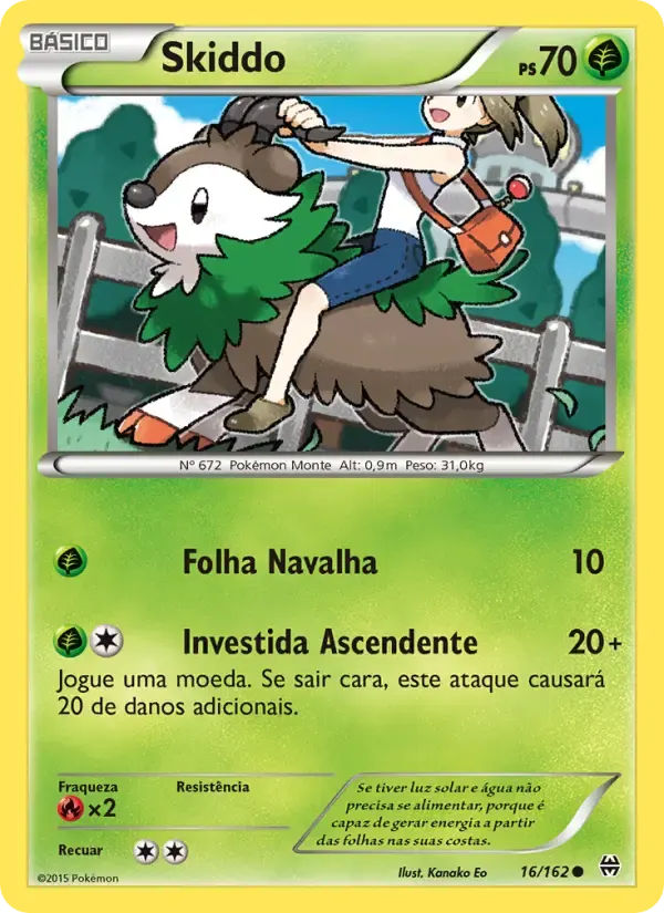 Skiddo — Turbo Revolução 16 Portuguese Pokémon card
