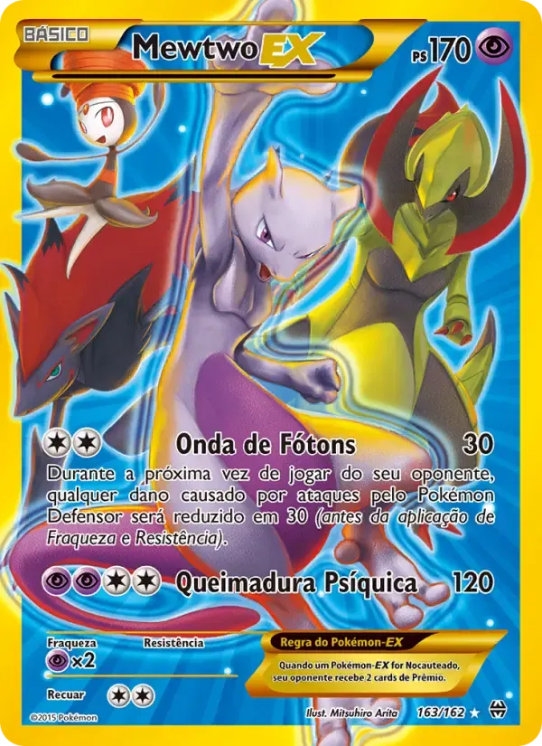 Mewtwo EX — Turbo Revolução 163 Portuguese Pokémon card