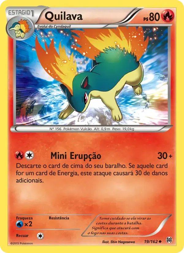 Quilava — Turbo Revolução 19 Portuguese Pokémon card