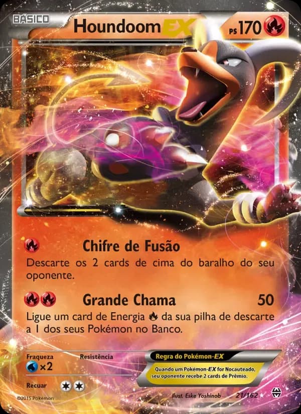 Houndoom EX — Turbo Revolução 21 Portuguese Pokémon card