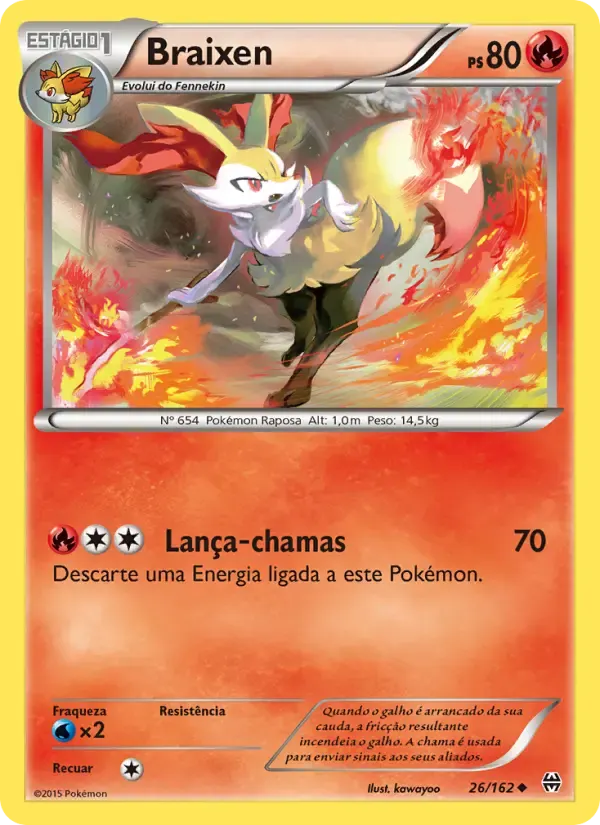 Braixen — Turbo Revolução 26 Portuguese Pokémon card