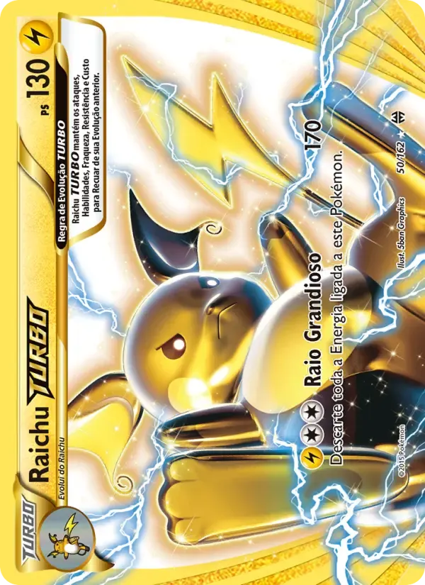 Raichu TURBO — Turbo Revolução 50 Portuguese Pokémon card
