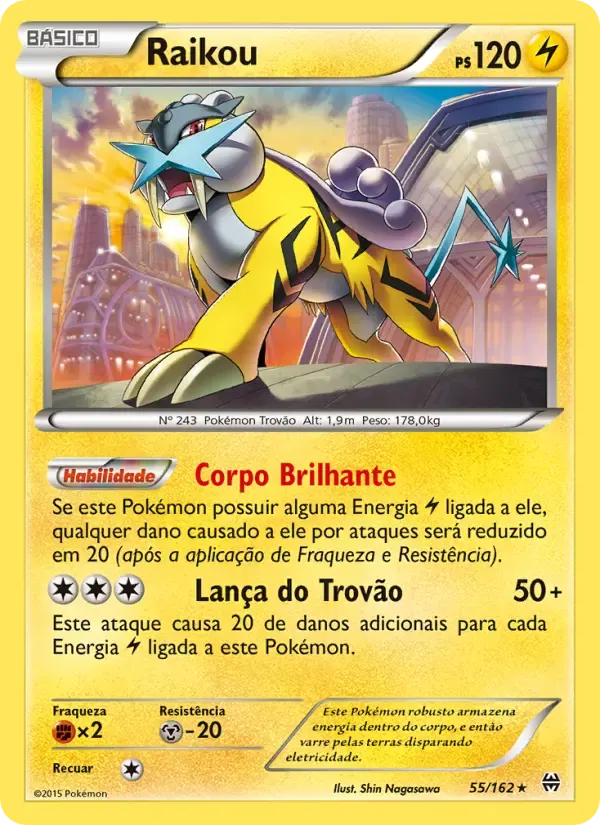 Raikou — Turbo Revolução 55 Portuguese Pokémon card