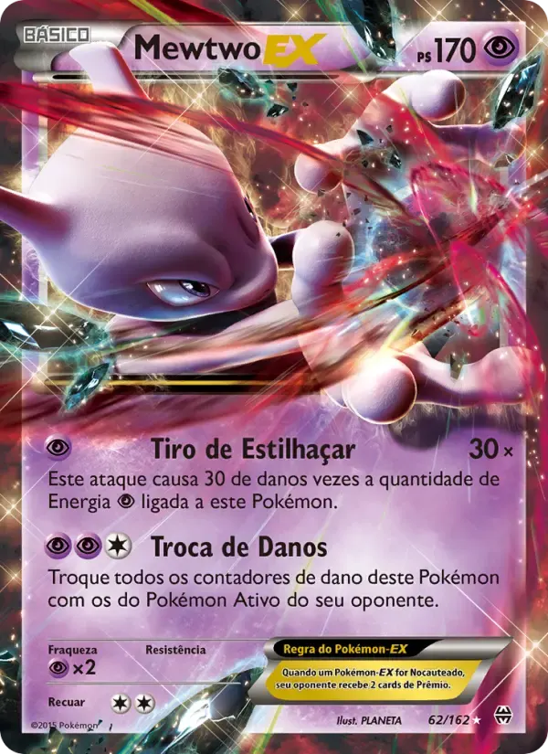 Mewtwo EX — Turbo Revolução 62 Portuguese Pokémon card