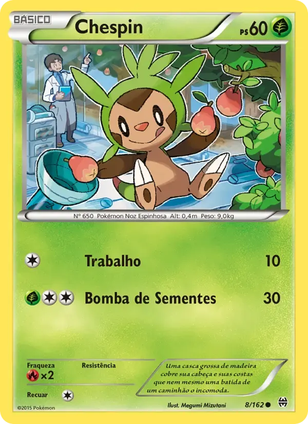 Chespin — Turbo Revolução 8 Portuguese Pokémon card