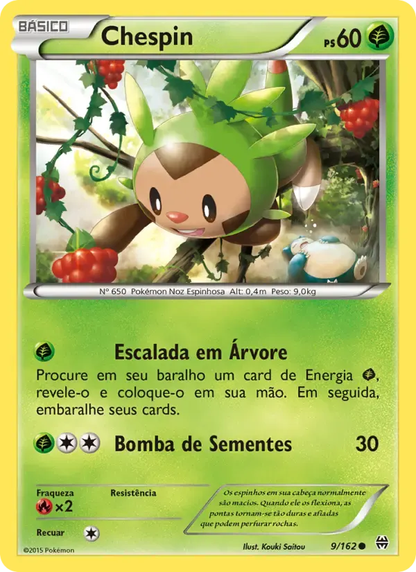 Chespin — Turbo Revolução 9 Portuguese Pokémon card