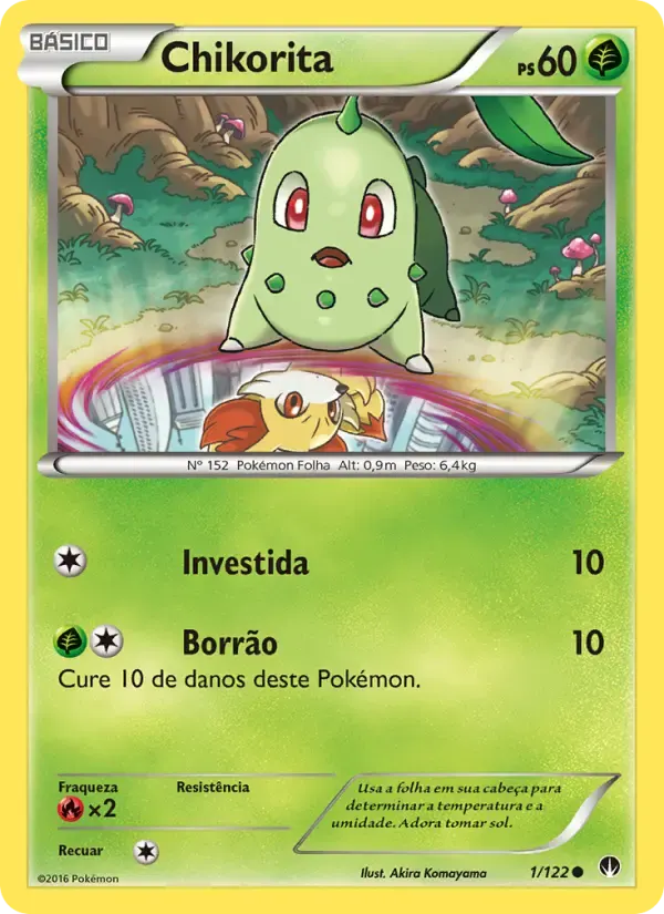 Chikorita — Turbo Colisão 1 Portuguese Pokémon card