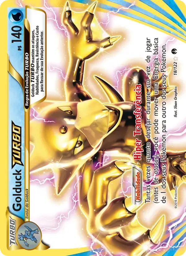 Golduck TURBO — Turbo Colisão 18 Portuguese Pokémon card