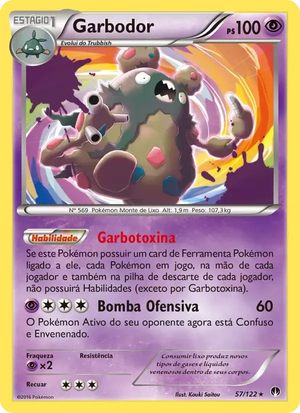 Garbodor — Turbo Colisão 57 Portuguese Pokémon card