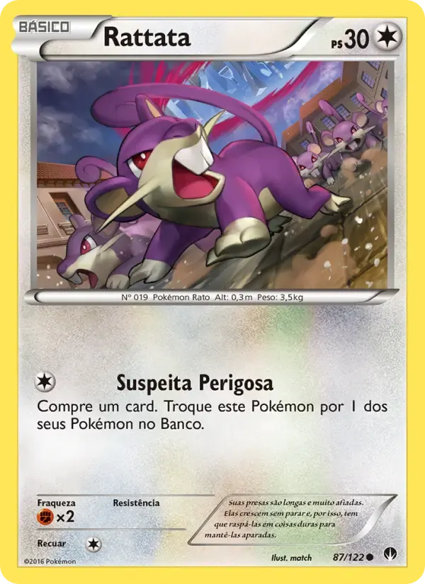 Rattata — Turbo Colisão 87 Portuguese Pokémon card