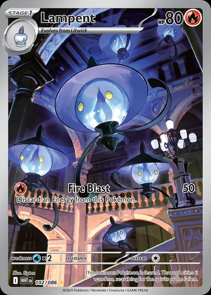 Lampent — White Flare 102 Pokémon card