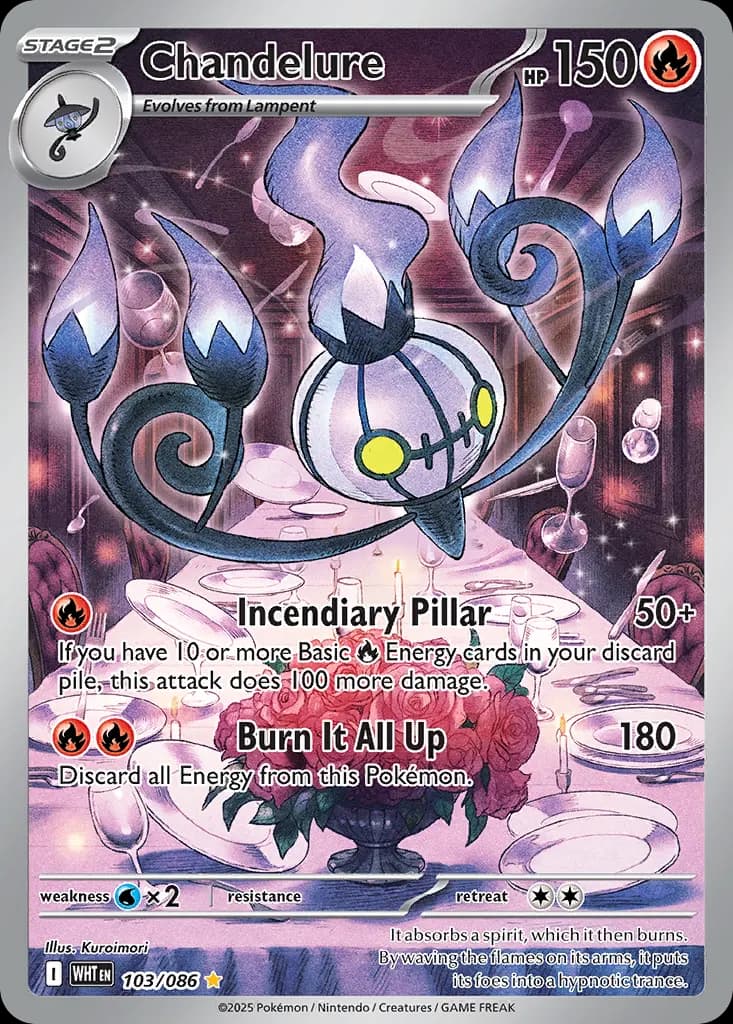 Chandelure — White Flare 103 Pokémon card