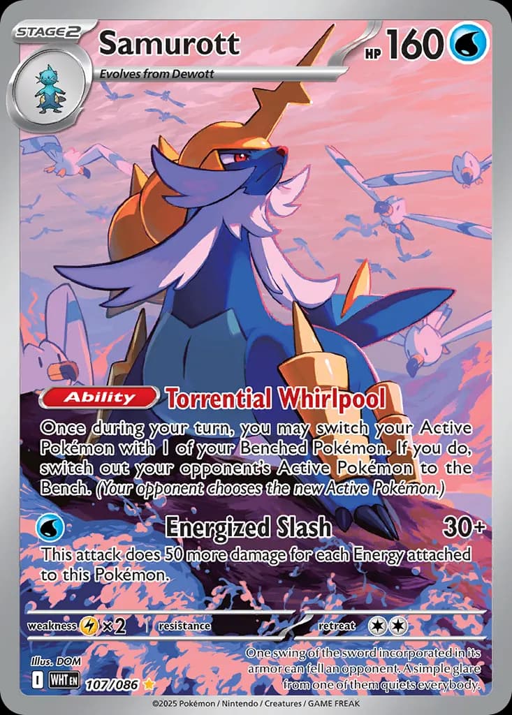 Samurott — White Flare 107 Pokémon card