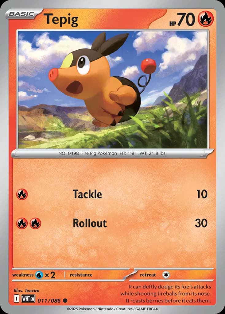 Tepig — White Flare 11 Pokémon card